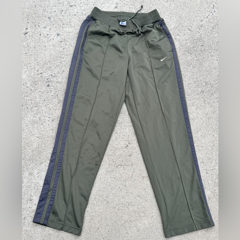 Vintage Y2K Nike Silver Tag Olive Green Track Pants Size Medium